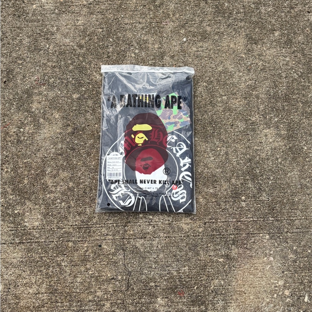 A Bathing Ape BAPE Graphic Tee Black with White Ape Logo